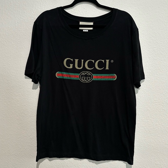 AUTHENTIC OVERSIZE WASHED T-SHIRT WITH GUCCI LOGO - Picture 4 of 16